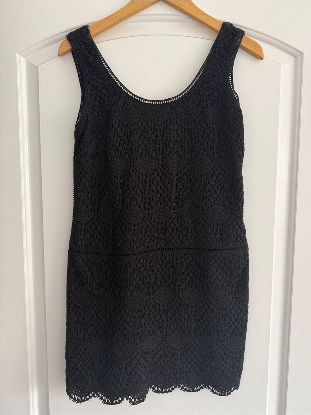 Juicy Couture Black Crochet Lace Tank Dress, Size 2